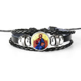PULSEIRA DE COURO AJUSTÁVEL - JESUS CRISTO -
