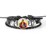 PULSEIRA DE COURO AJUSTÁVEL - JESUS CRISTO -