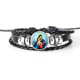 PULSEIRA DE COURO AJUSTÁVEL - JESUS CRISTO -