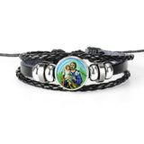 PULSEIRA DE COURO AJUSTÁVEL - JESUS CRISTO -
