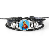 PULSEIRA DE COURO AJUSTÁVEL - JESUS CRISTO -