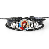 PULSEIRA DE COURO AJUSTÁVEL - JESUS CRISTO -