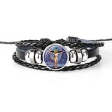 PULSEIRA DE COURO AJUSTÁVEL - JESUS CRISTO -