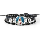 PULSEIRA DE COURO AJUSTÁVEL - JESUS CRISTO -