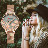 Relógio feminino Curren - pulseira de aço inoxidável