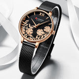 Relógio feminino Curren - pulseira de aço inoxidável