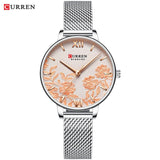 Relógio feminino Curren - pulseira de aço inoxidável