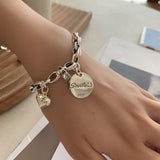 XIYANIKE Vintage Distressed Love Heart Bracelet Female Unique Design Smile Round Brand Retro Simple High Quality Jewelry Gift