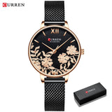 Relógio feminino Curren - pulseira de aço inoxidável