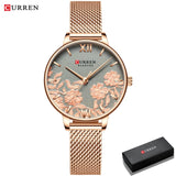 Relógio feminino Curren - pulseira de aço inoxidável