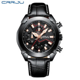 Relógio Masculino esportivo CRRJU, com pulseira de couro e luz led