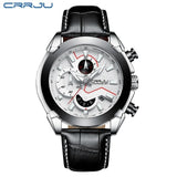 Relógio Masculino esportivo CRRJU, com pulseira de couro e luz led