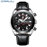 Relógio Masculino esportivo CRRJU, com pulseira de couro e luz led