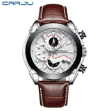 Relógio Masculino esportivo CRRJU, com pulseira de couro e luz led