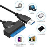 CABO ADAPTADOR USB + CONECTOR COM 2,5 POLEGADAS E DISCO RÍGIDO